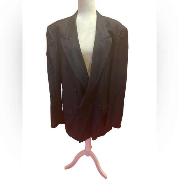 Hugo Boss Blazer Al Capone 100% virgin wool 44L Black Wool Blend Suit Coat - Picture 10 of 10
